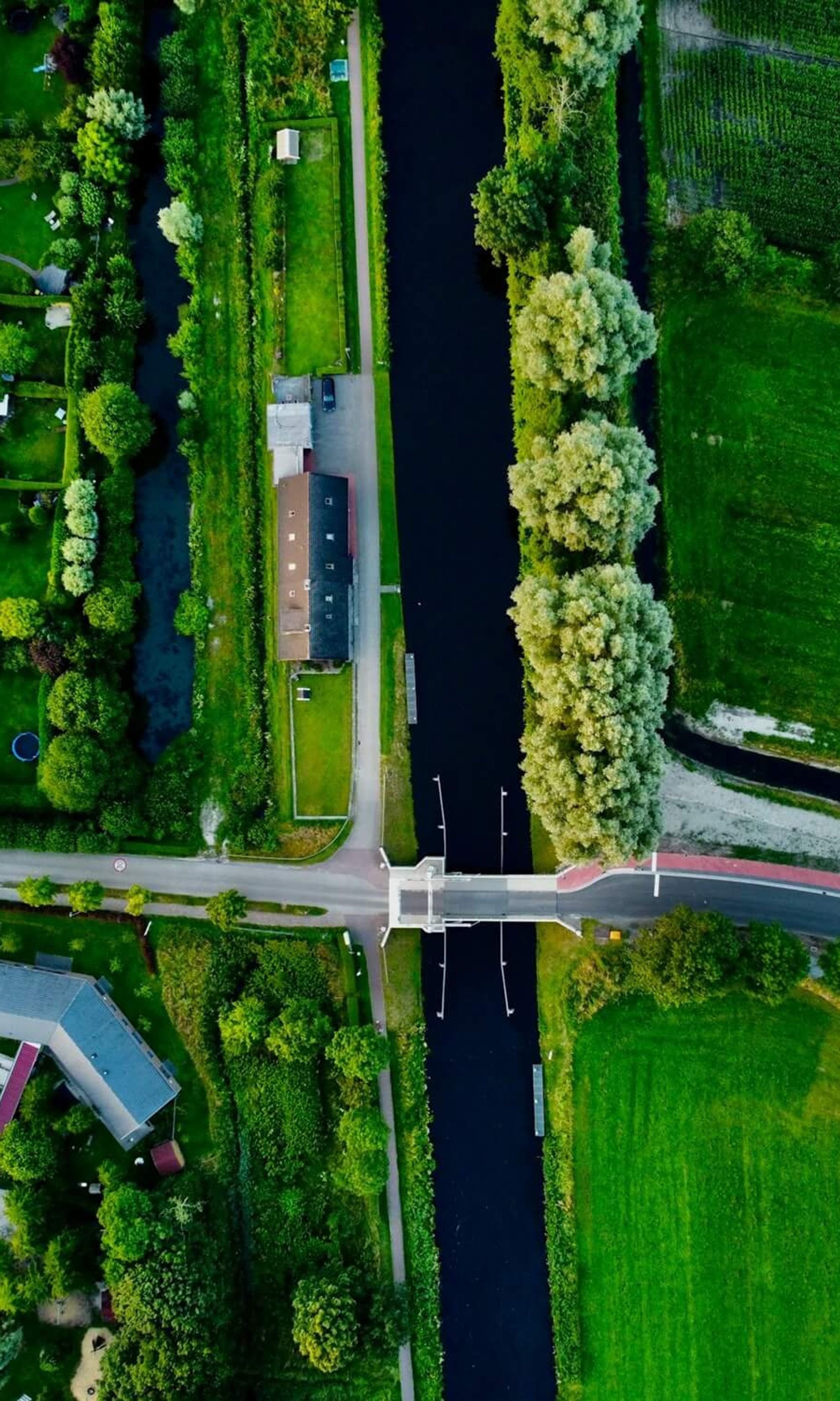 Huizen en weilanden