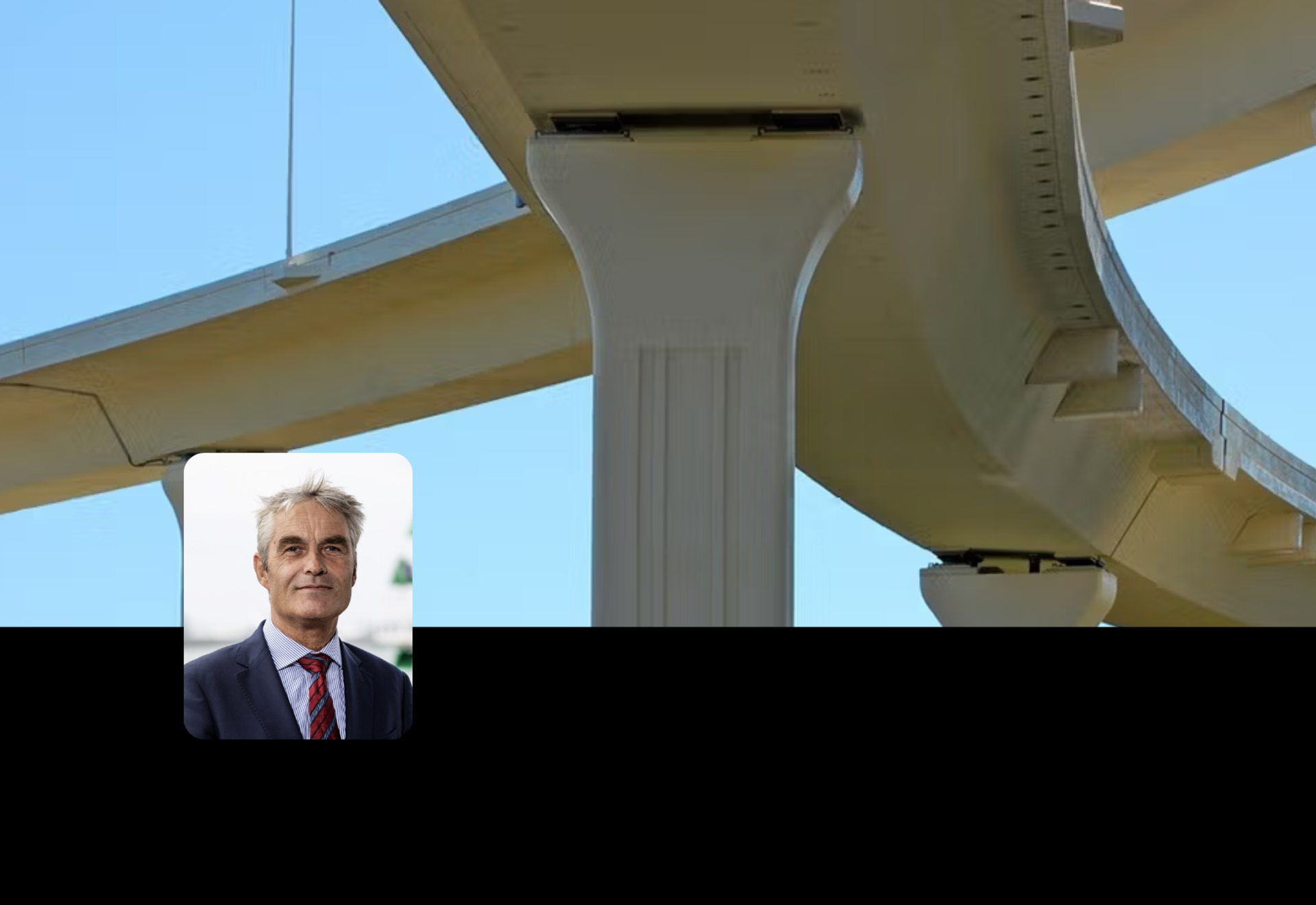 AI foto van een projectteam voor een brug met links een profielfoto van Rob Hagman