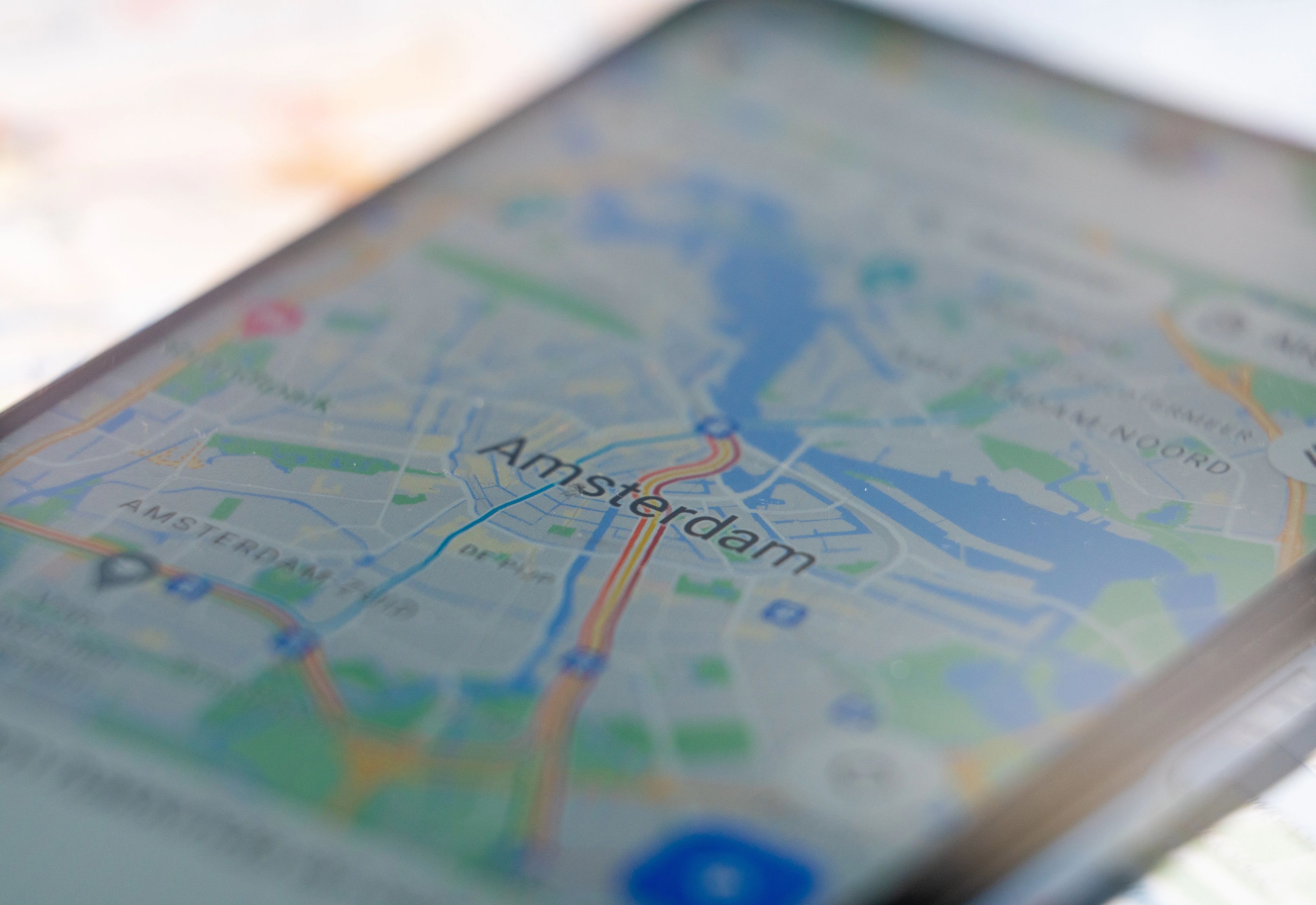 Google maps-view met Amsterdam
