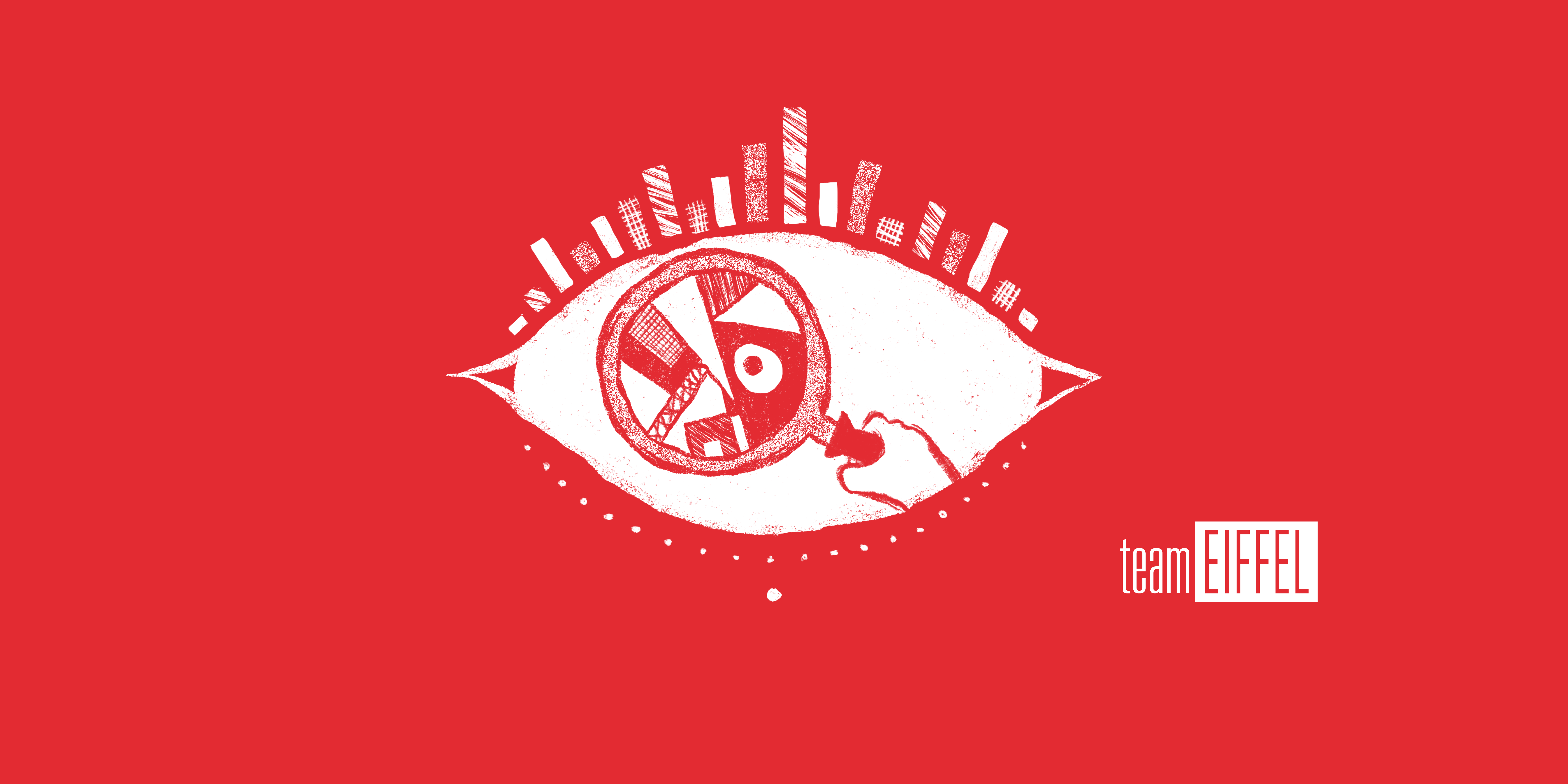 Een illustratie van een oog met een vergrootglas en grafieken als wimpers
