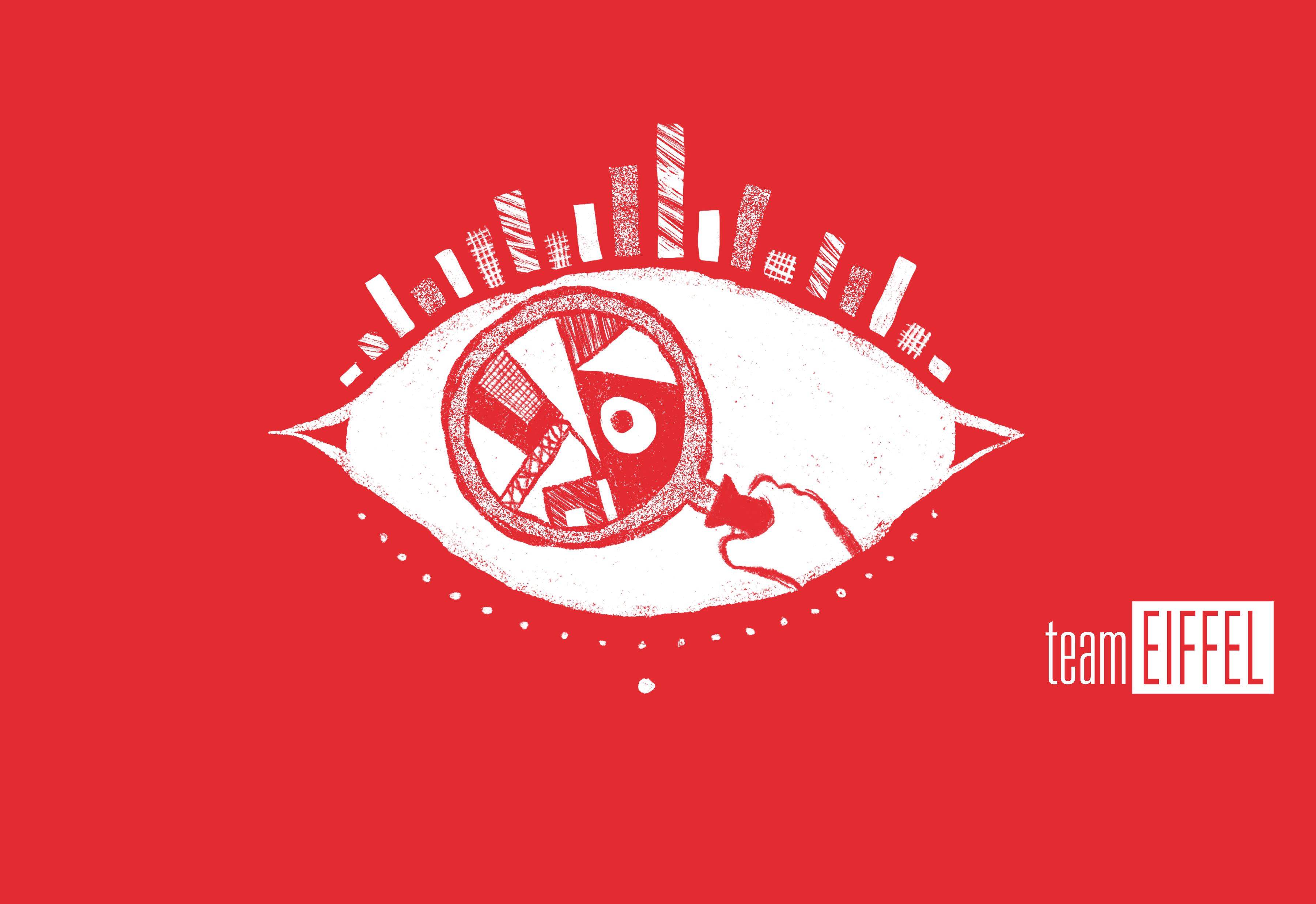 Een illustratie van een oog met een vergrootglas en grafieken als wimpers