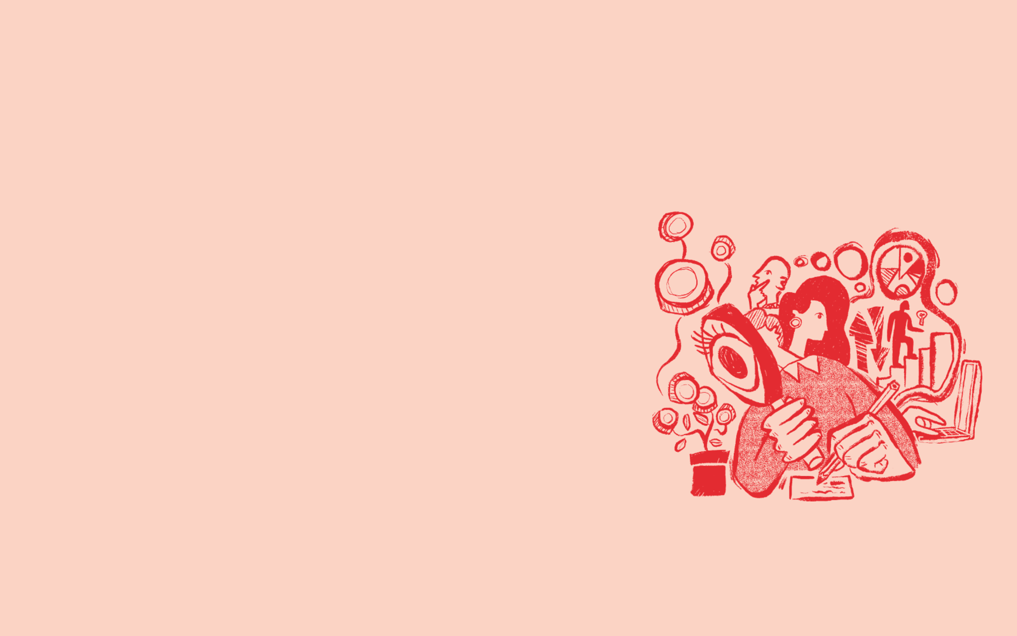 Roze achtergrond met finance illustratie