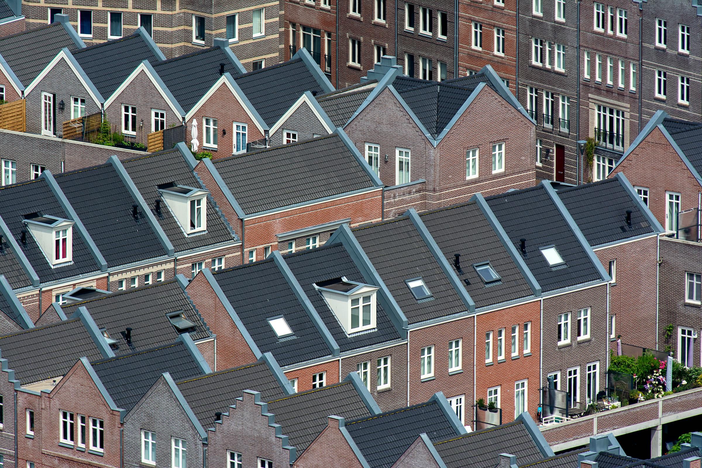 Luchtfoto van een woonwijk