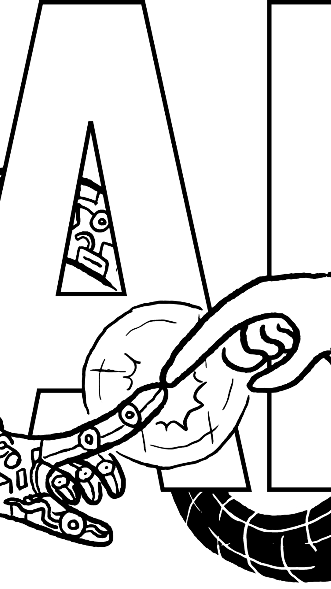 AI letters with an illustration