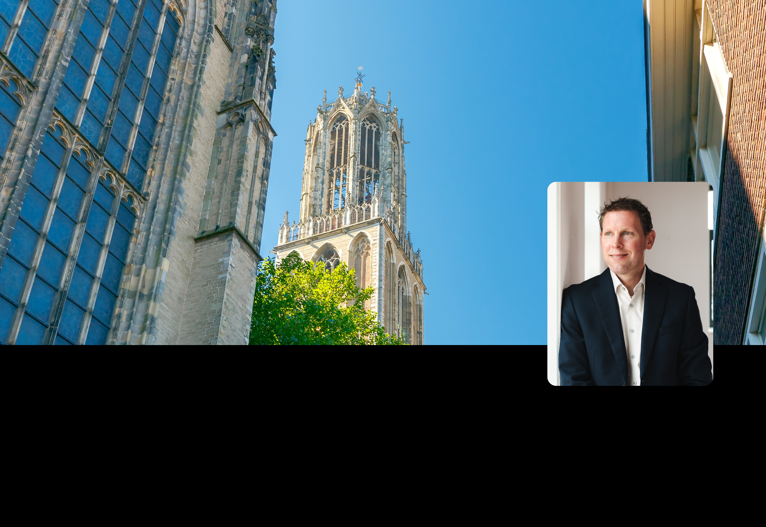 Harold voor een dronefoto van de gemeente Utrecht
