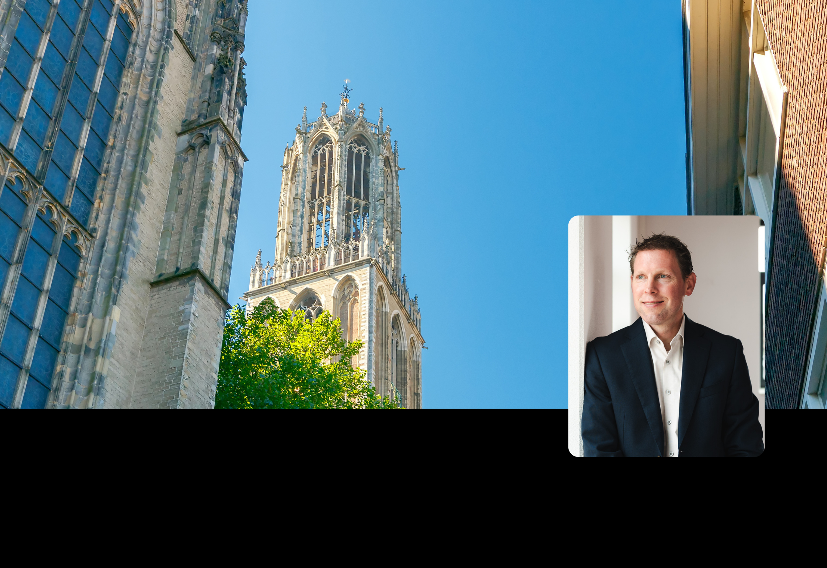 Harold voor een dronefoto van de gemeente Utrecht
