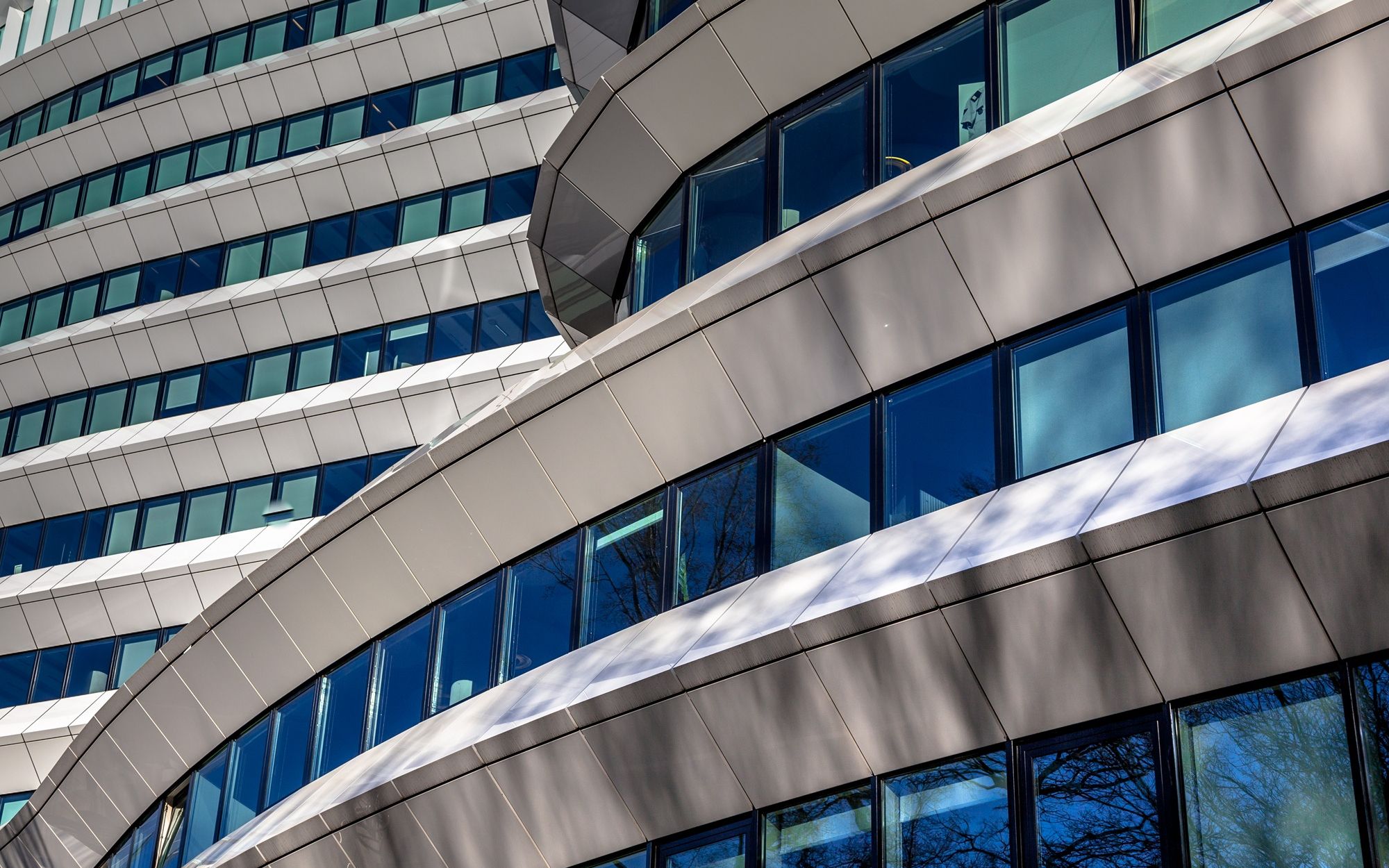 reflections in modern dutch building