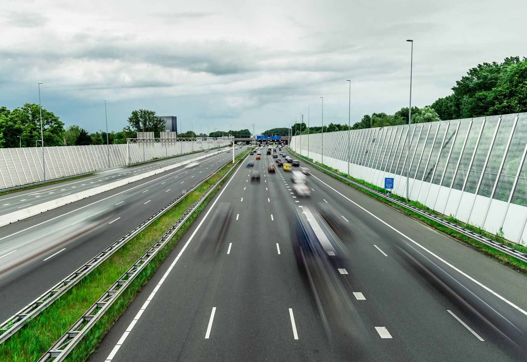 Sound barriers along the A10 North