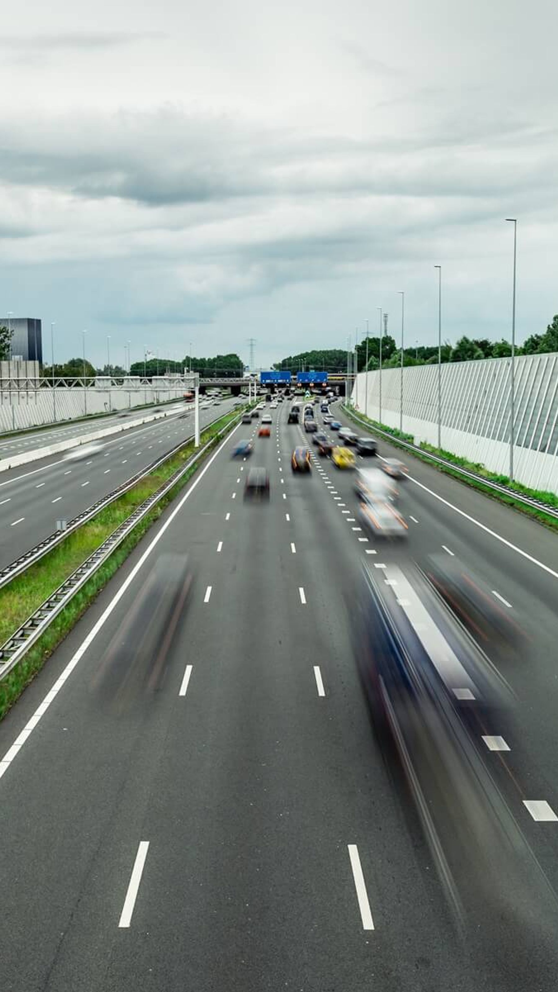 Sound barriers along the A10 North
