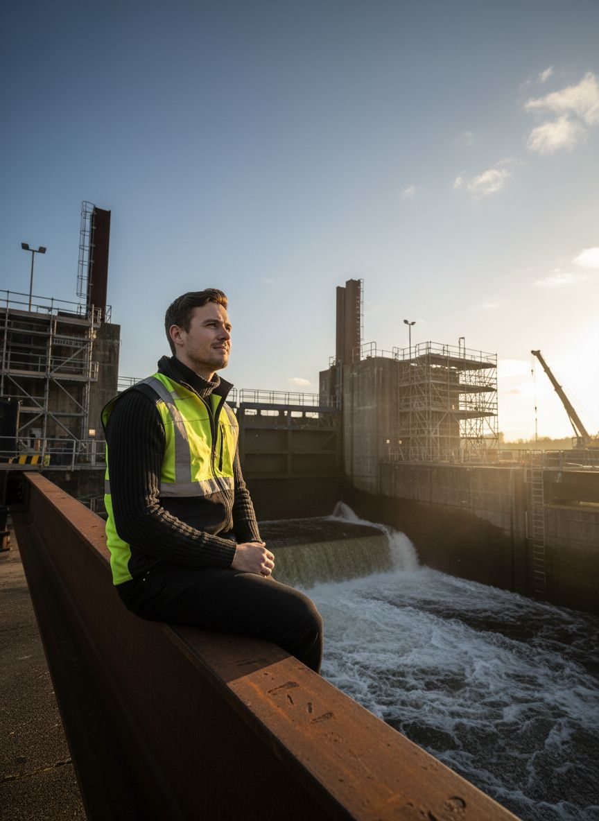 Bruggenbouwer bij een dam