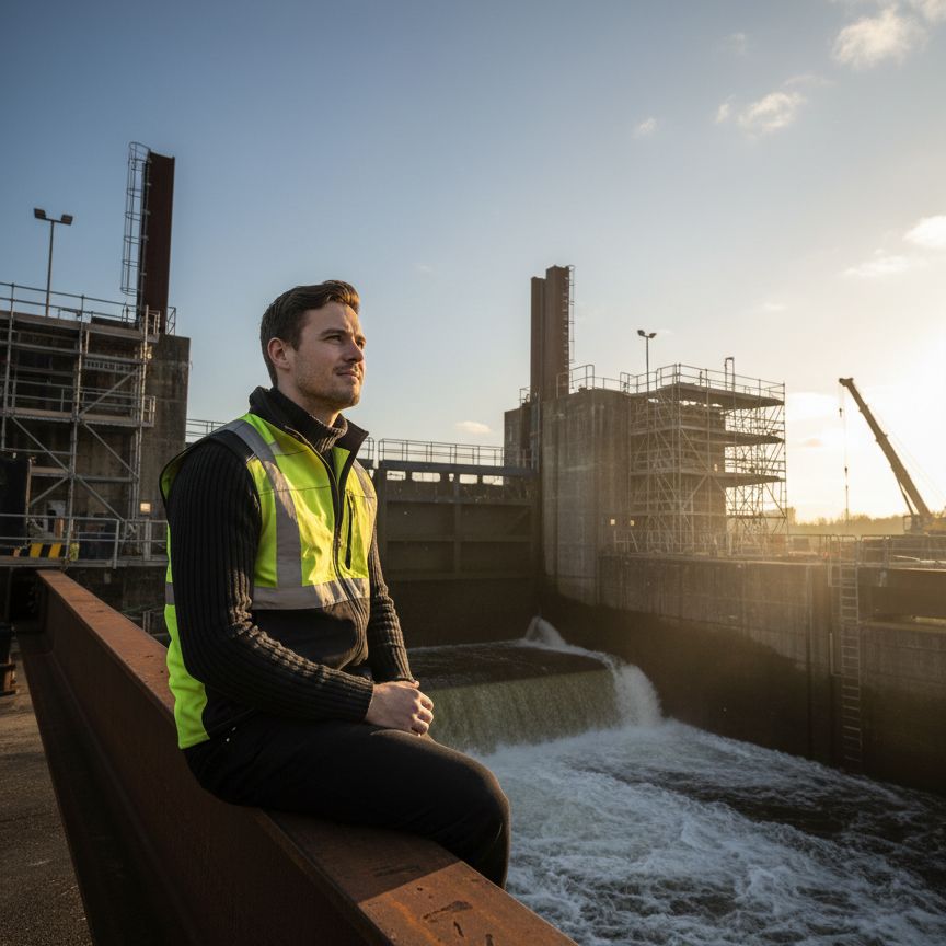 Bruggenbouwer bij een dam
