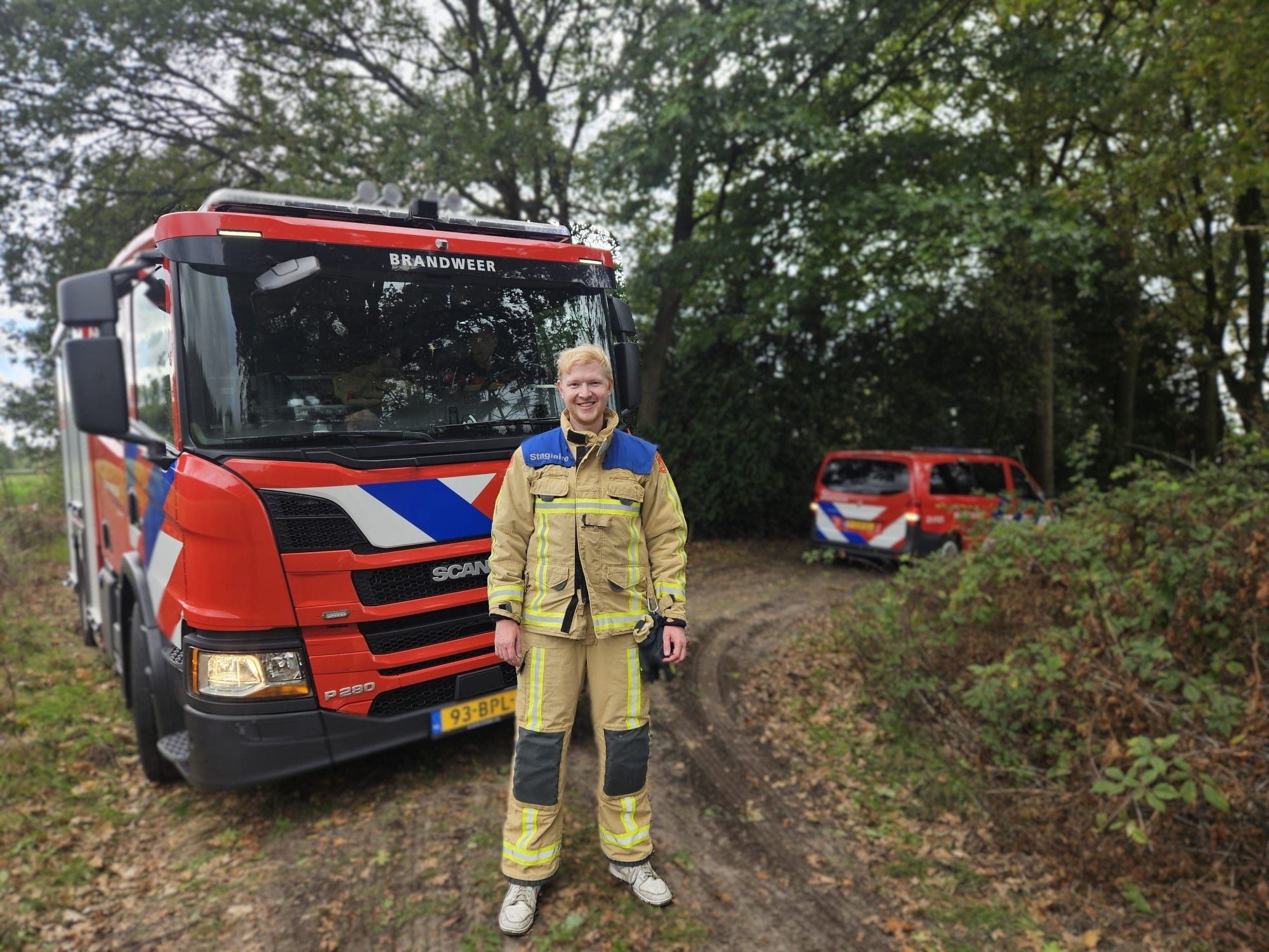Youri Markink in brandweerpak