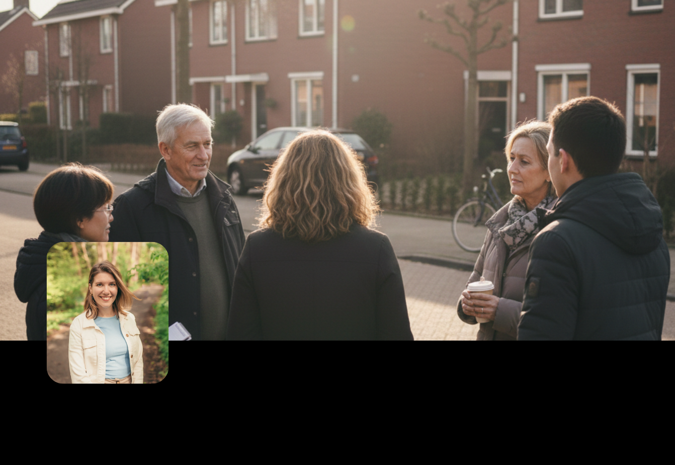Process manager discussing in the neighborhood