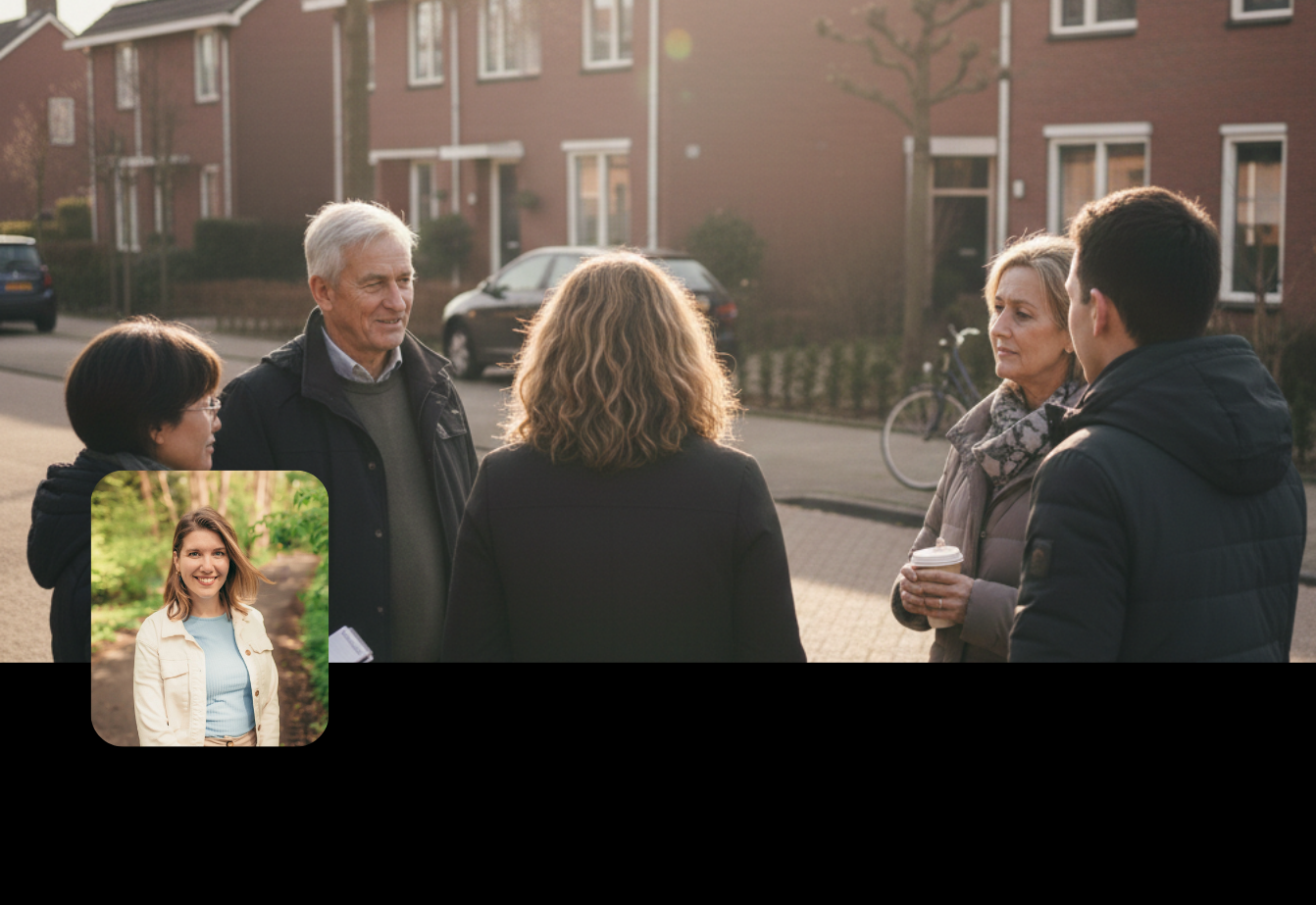 Process manager discussing in the neighborhood