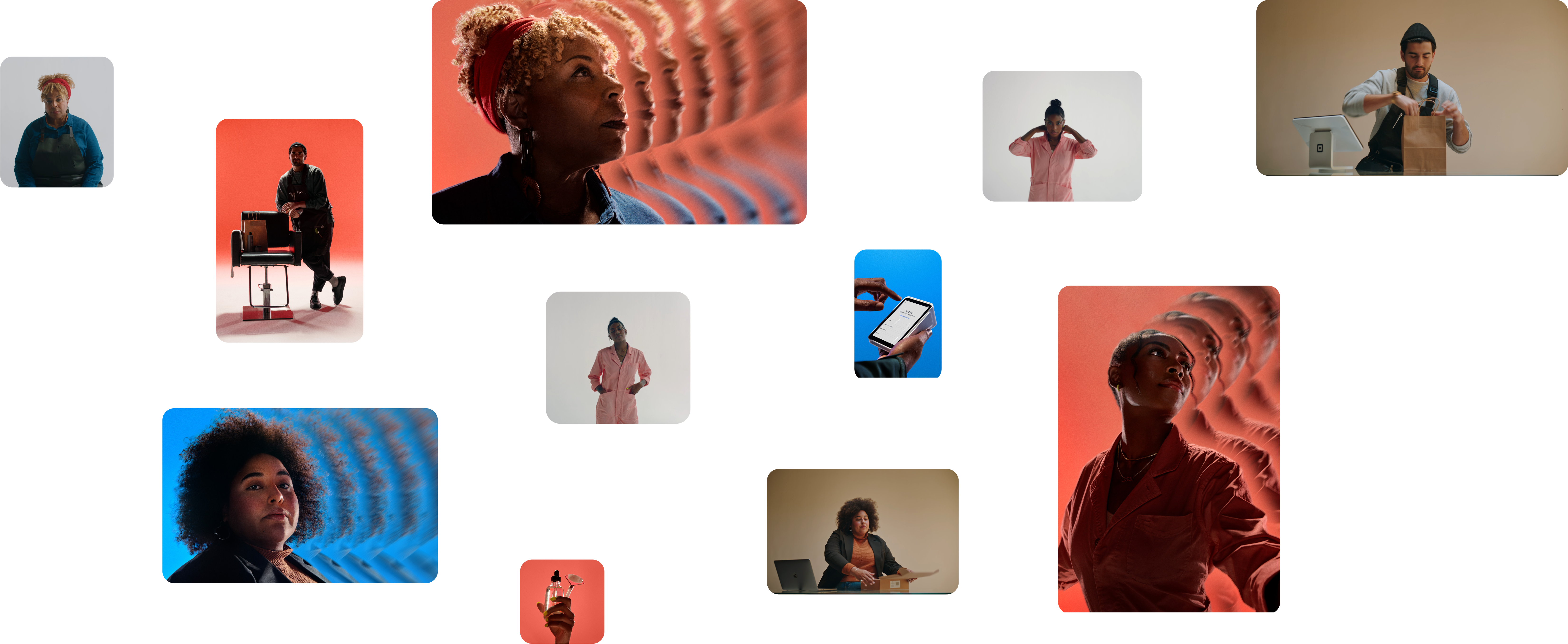 A collage of images of Square FORWARD participants.