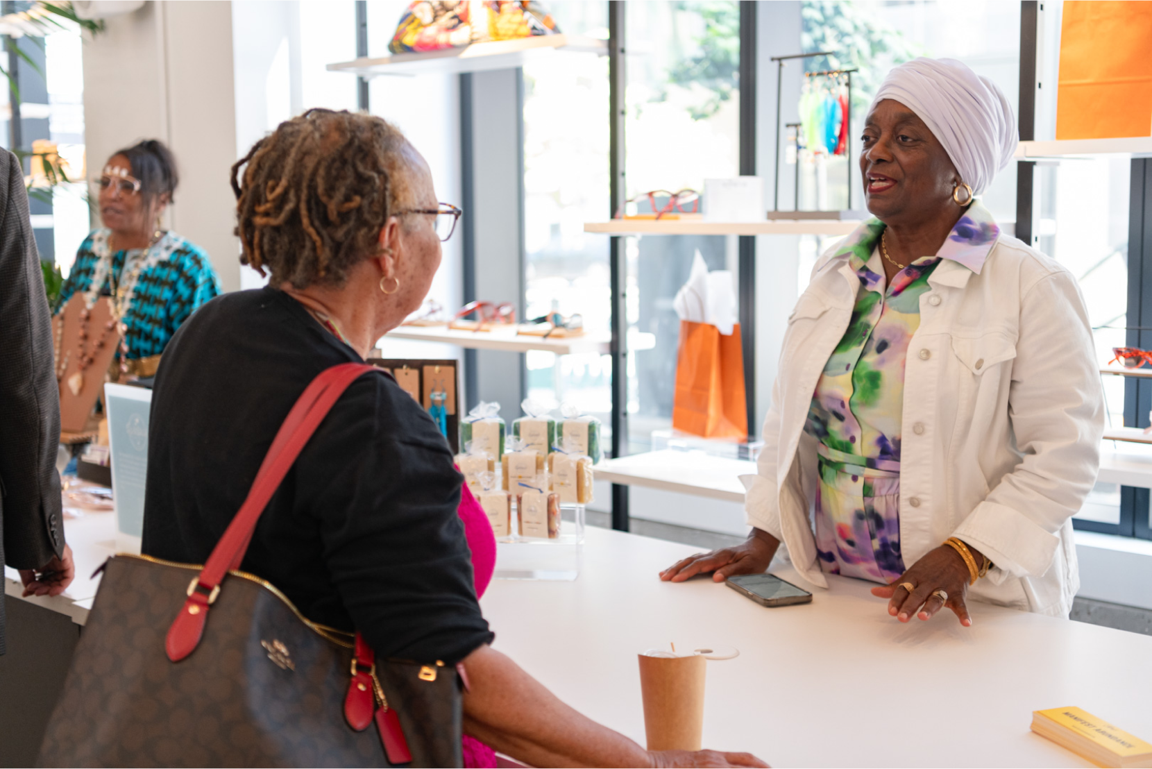 A customer checks out scented soaps, handmade in the East Bay by  Luscious Lathers Soaps.