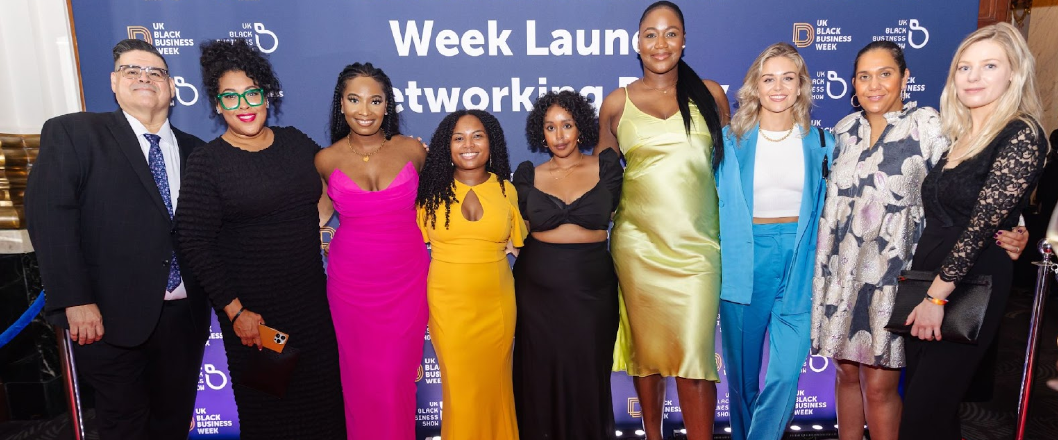 A group of people posing for a photo at the UK Black Business Week event.