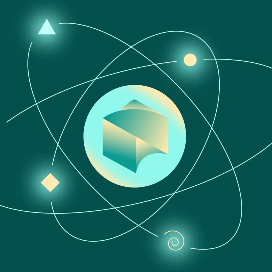 An illustration of the Block, Inc. logo in the center of three oblong ovals. The image background is a deep green color.