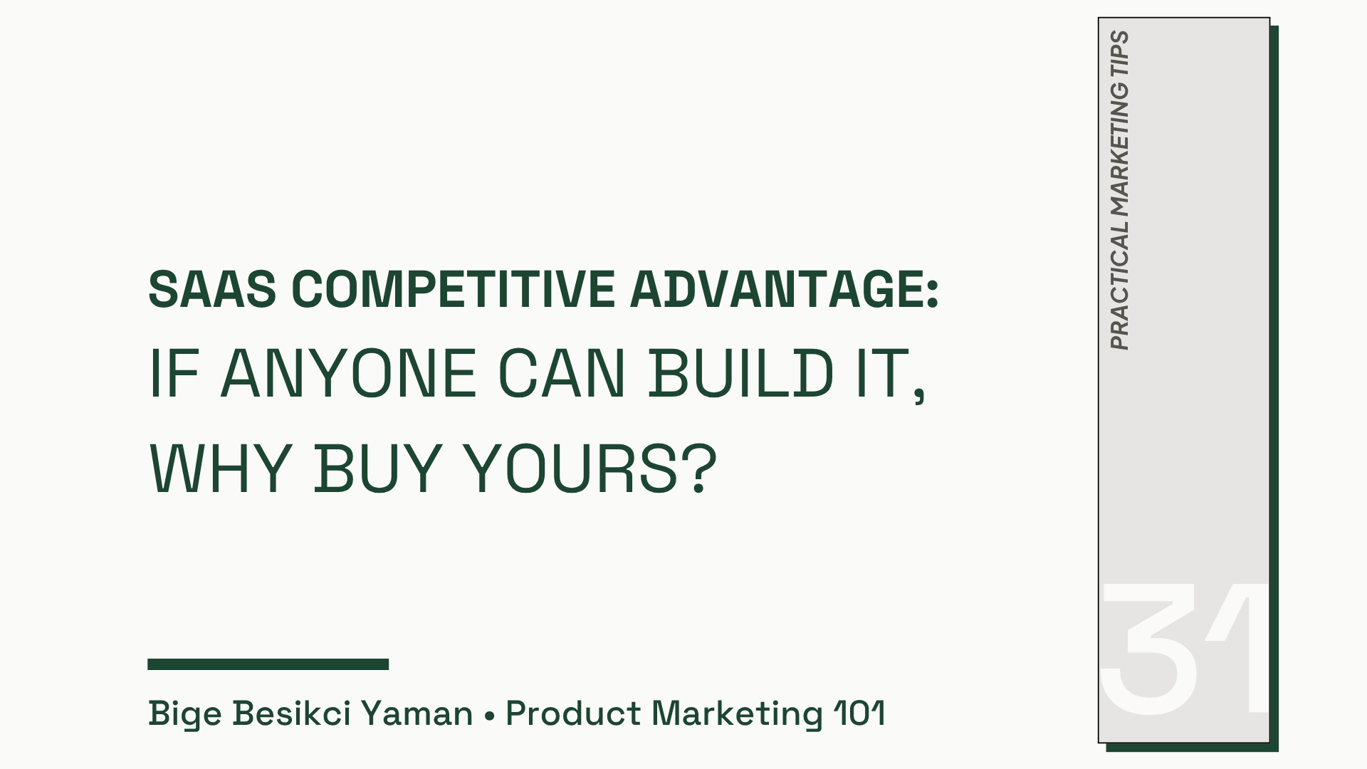 SaaS Competitive Advantage: If Anyone Can Build It, Why Buy Yours?