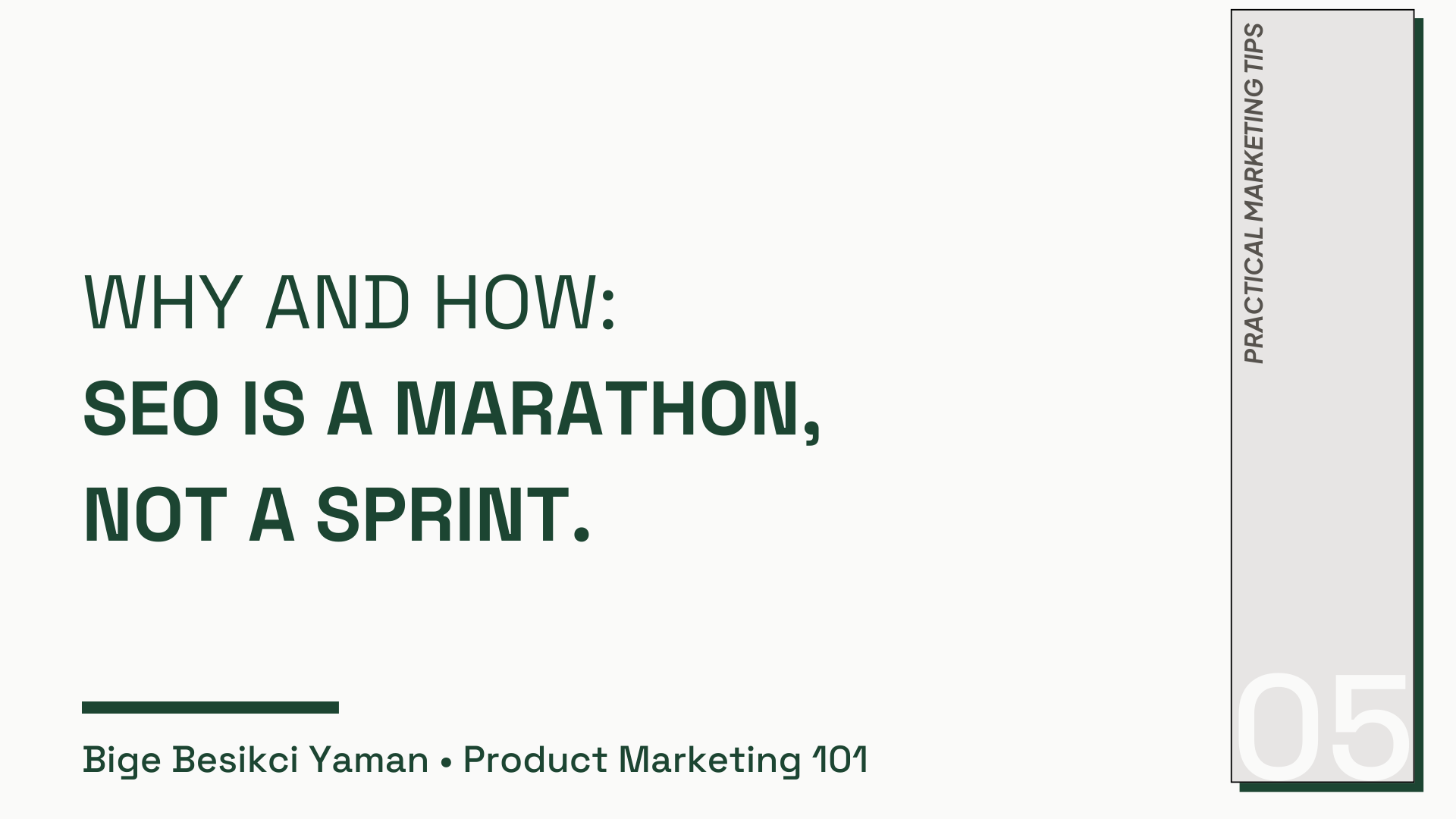 Why and How: SEO is a Marathon, Not a Sprint