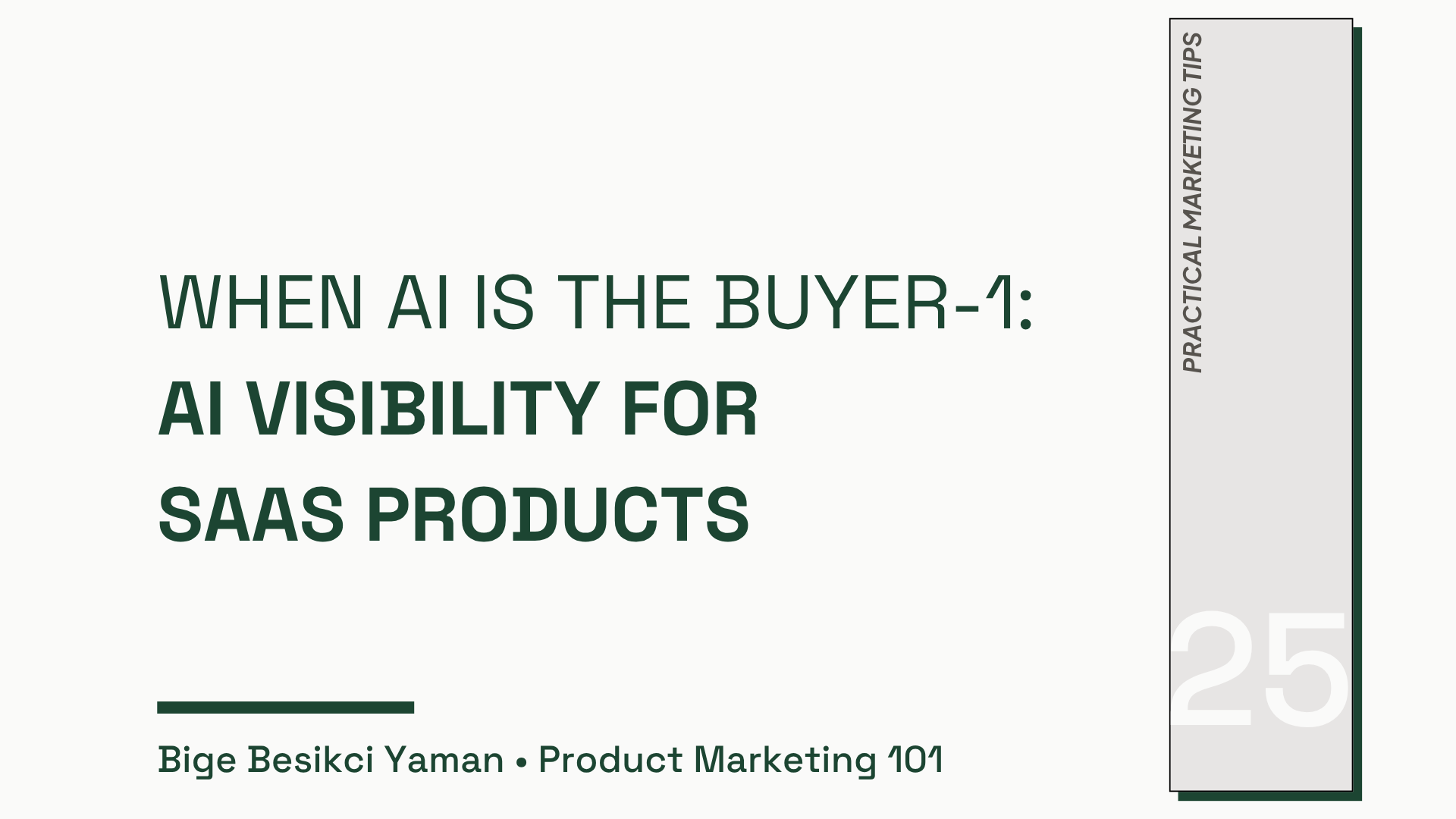 When AI Is the Buyer Part 1: AI Visibility for SaaS Products