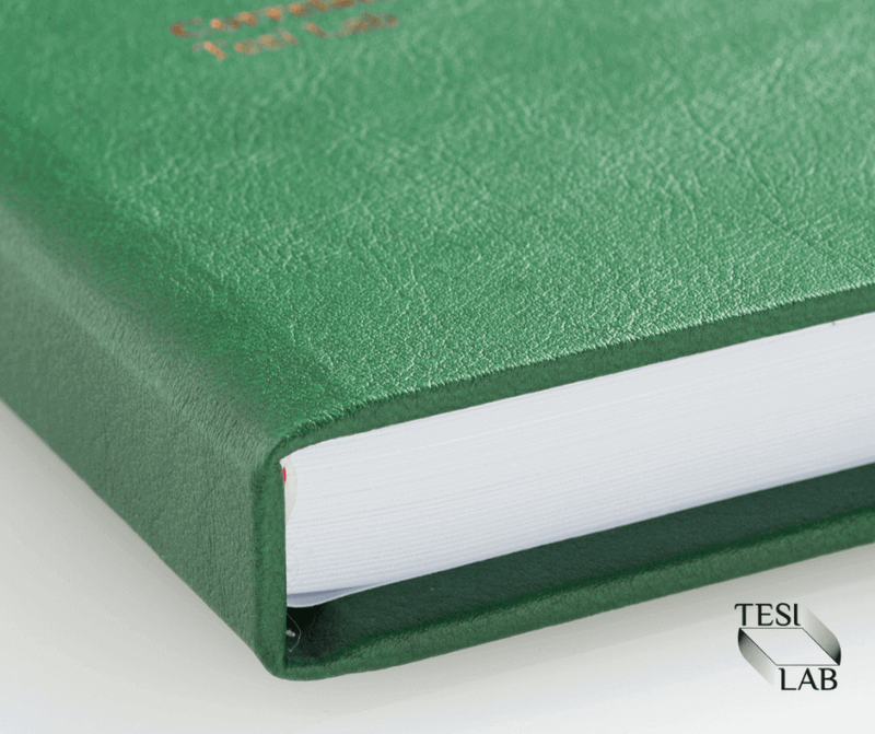 Tesilab - Copertina tesi rigida effetto pelle verde bronzo 1