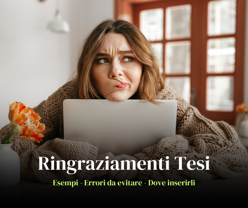 Studentessa universitaria mentre scrive i ringraziamenti tesi