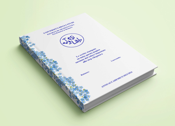 tesi personalizzata fiori azzurri
