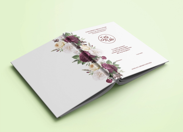 tesi personalizzata fiori bordeaux