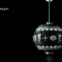 Chiński lampion z akcentowym zielonym Kryptonum na powierzchni