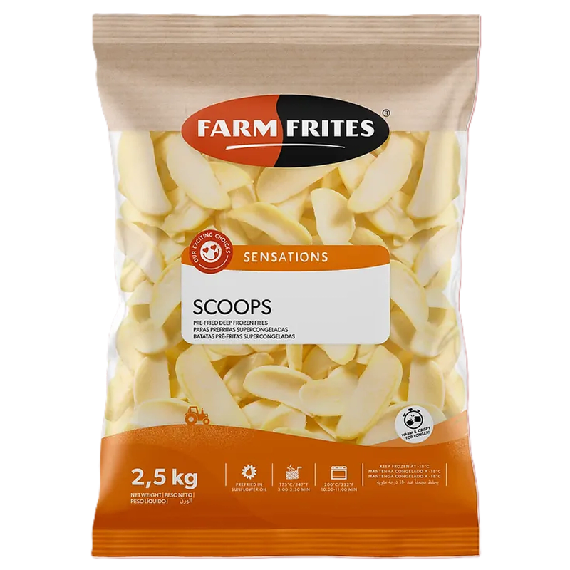 Картофель Фри Farm Frites Scoops  для соуса без панировки 2.5кг