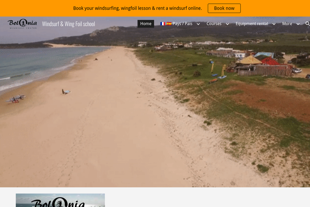 Screenshot of Bolonia Windsurf & Wing Foil Center