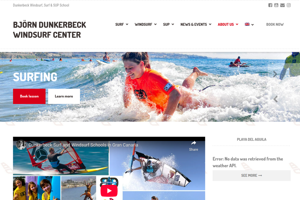 Screenshot of Bjorn Dunkerbeck Surf School