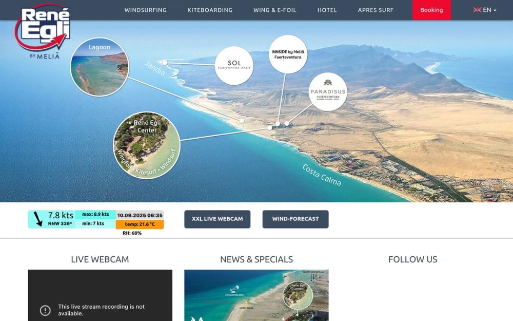 Screenshot of René Egli Windsurfing Center