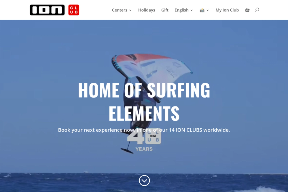 Screenshot of ION CLUB website for ION CLUB Tarifa