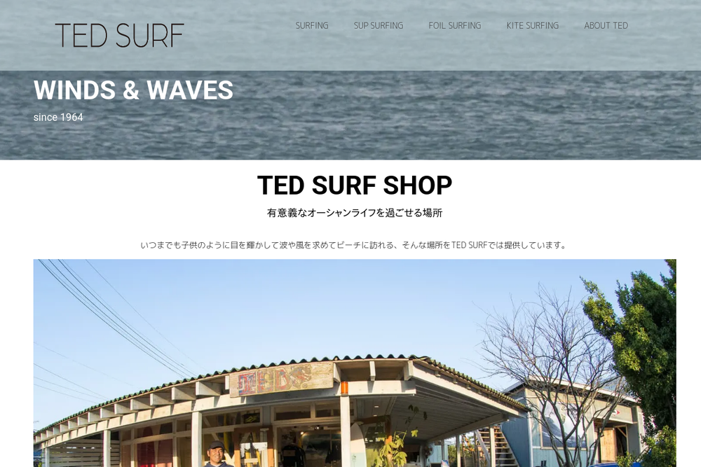 Screenshot of TED SURF SHOP