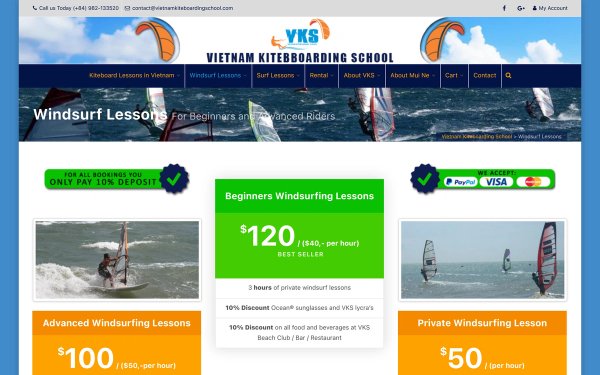 Screenshot of Vietnam Kiteboarding School Screenshot of Vietnam Kiteboarding School