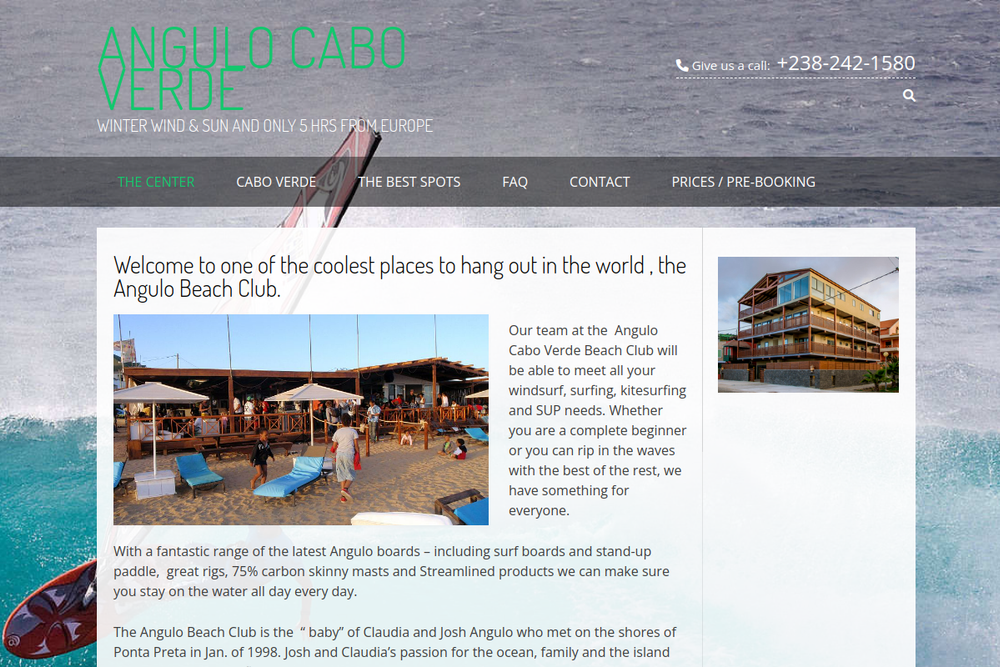 Screenshot of Angulo Cabo Verde Surf Center