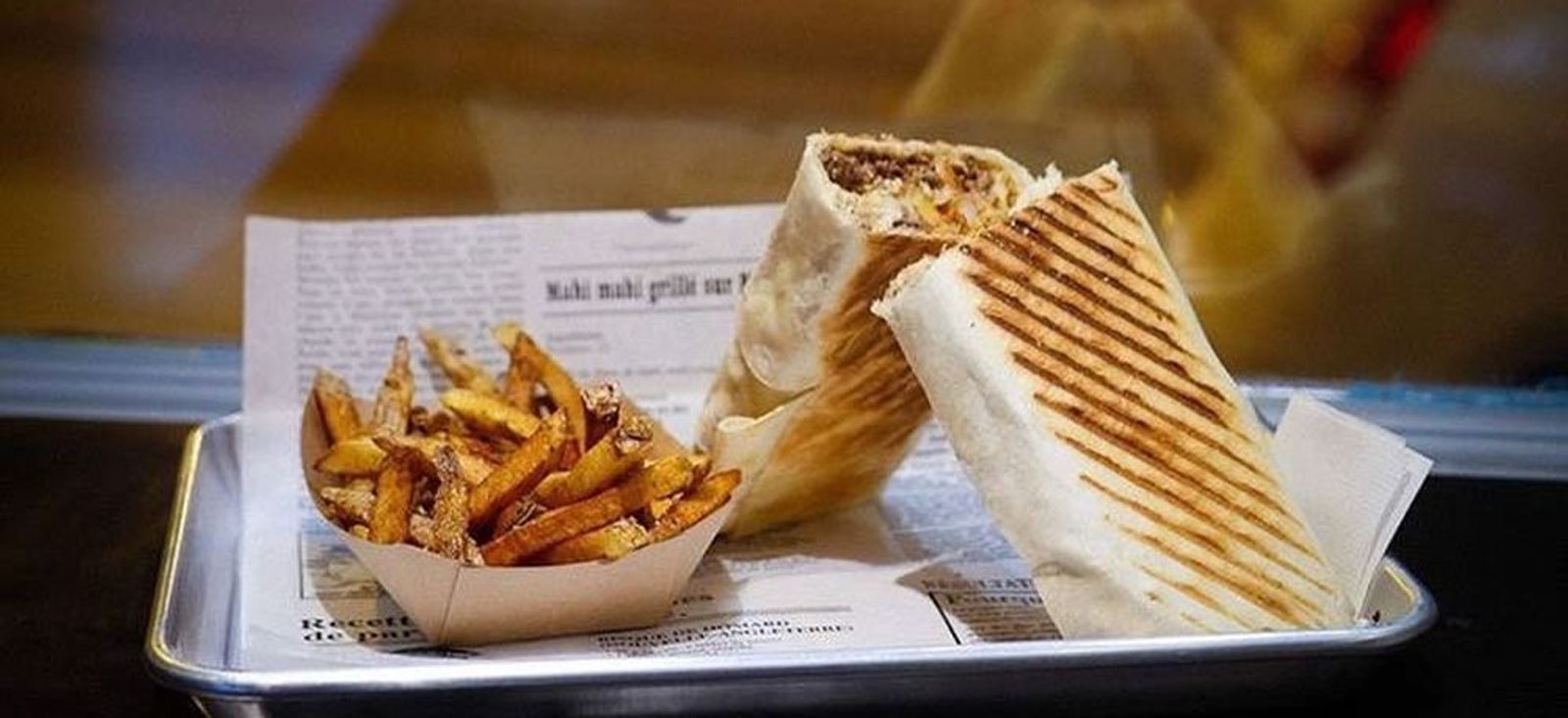 Wrap grillé et frites