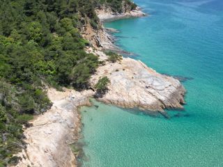 Aerial view of Paradise Beach Thasos