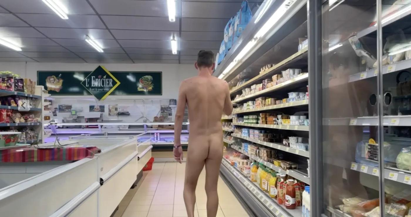 The grocery store.. yes you cans hop naked!