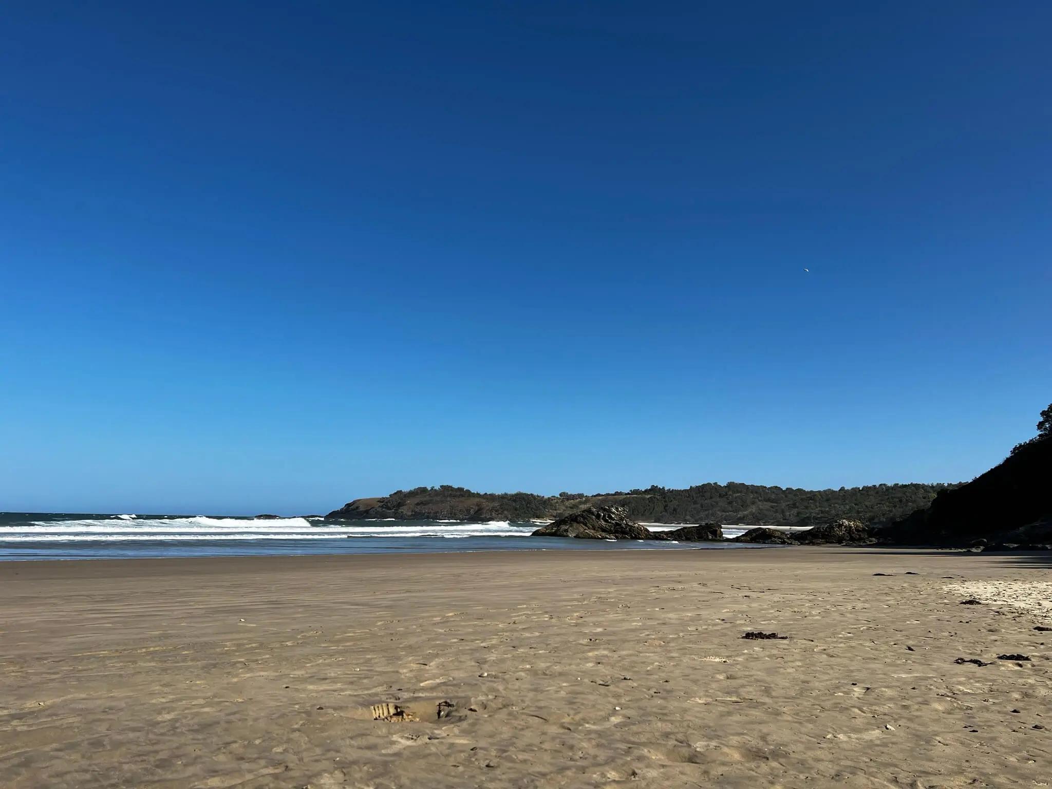 View from Little Diggers looking towards Diggers Beach (non-nude after the rocks)