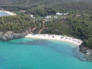 Aerial view of Paradise Beach Toroni Greece