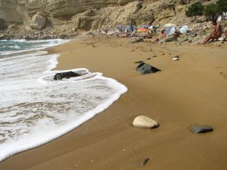 Always laidback and naturist friendly at Red Beach in Crete