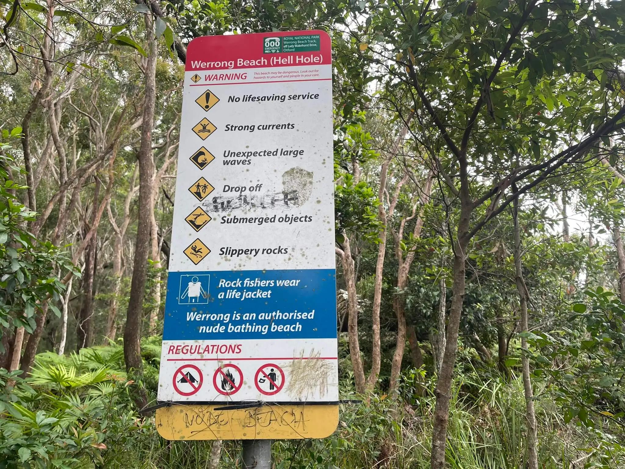 Start of the trail to the offical nude beach! Werrong Beach