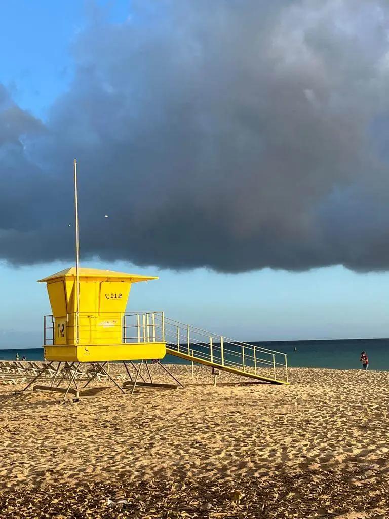 Lifeguards are seasonal here at Playa del Matorral