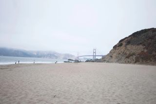 A foggy day at San Fran's iconic nude beach