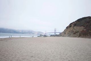 A foggy day at San Fran's iconic nude beach