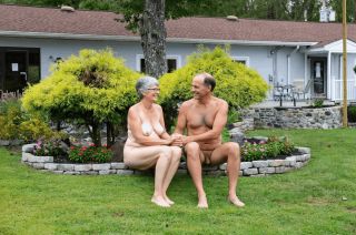 Naturist couple at Pine Tree Associates - naturist resort Maryland