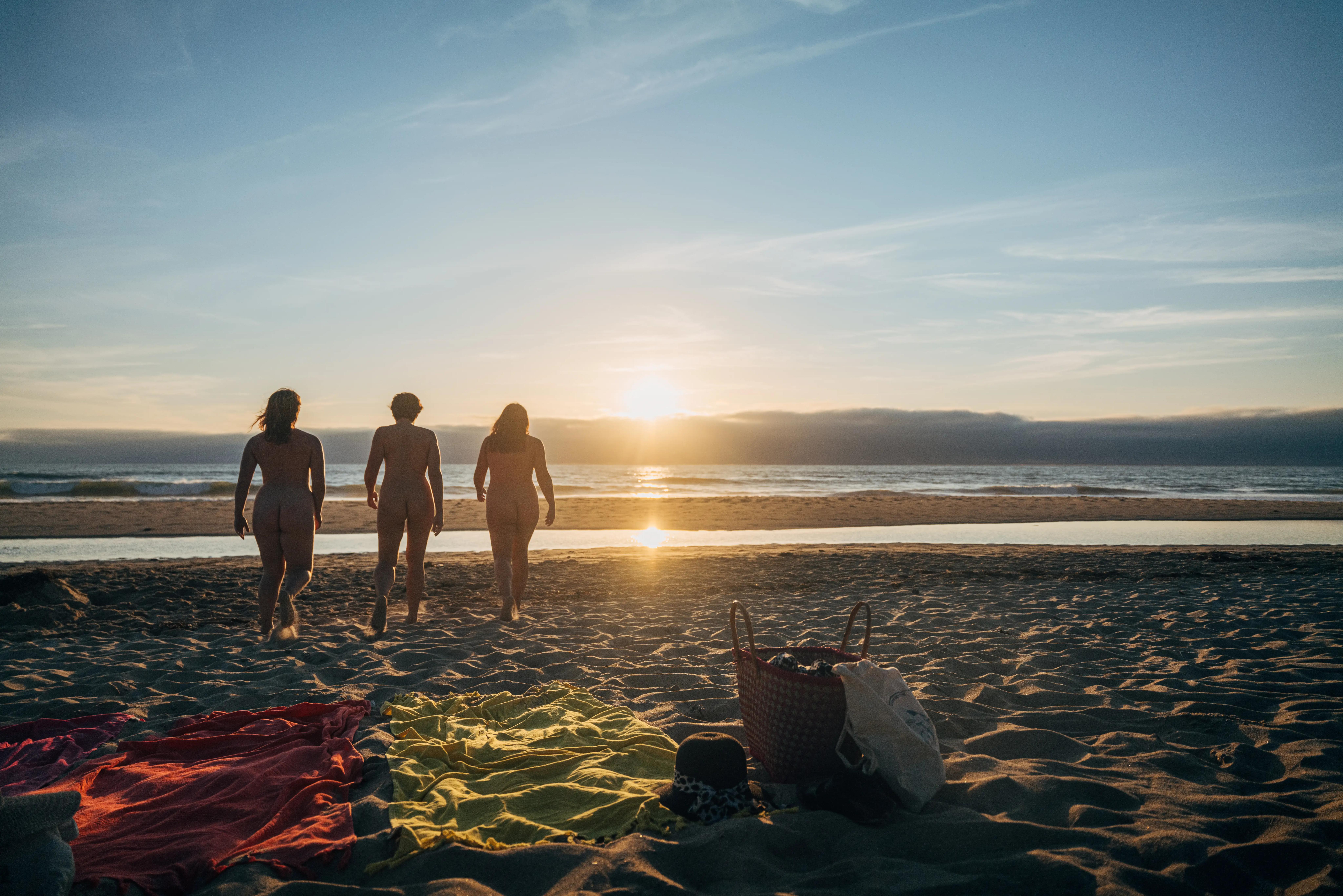 Sunset stroll at Euronat naturist beach